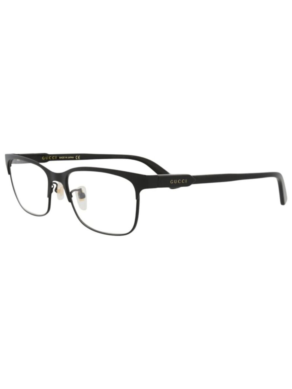New Gucci Women's Eyeglasses Unisex Square Rectangle Black Black Transparent